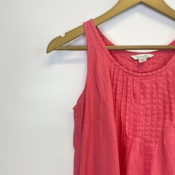 Garnet Hill 100% Linen Pink Sleeveless Dress - Picture 3 of 13
